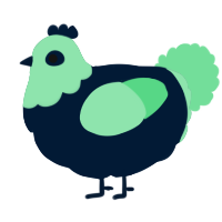 A tumblr and spring chicken with a head pattern