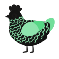 A black and spring chicken with a lace pattern