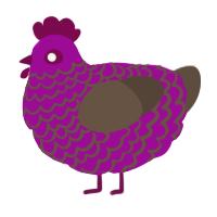 A plum and bark chicken with a lace pattern