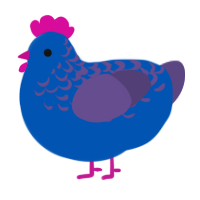 A ultramarine and overcast chicken with a half-lace pattern