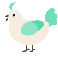 A cream and mint chicken