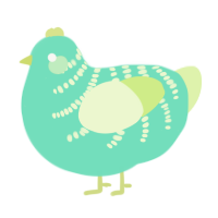 A mint and apple chicken with a half-bar pattern