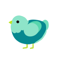 (unnamed), a teal and mint chicken with a head pattern