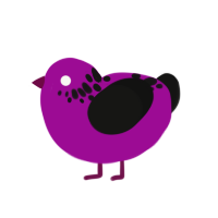 (unnamed), a plum and black chicken with a neck-speckle pattern