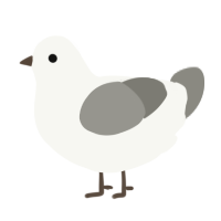 A white and ash chicken
