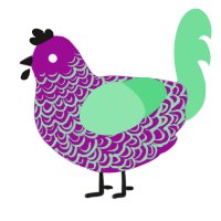 A plum and spring chicken with a double-lace pattern