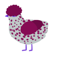 A silver and wine chicken with a speckle pattern