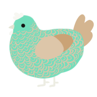 A mint and beige chicken with a double-lace pattern