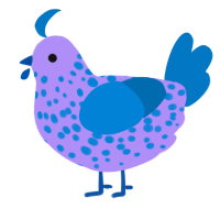 Bathsalts Cereal, a lilac and sapphire chicken with a speckle pattern