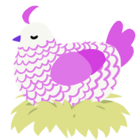 A white and orchid chicken with a lace pattern