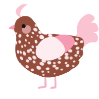 A russet and rose chicken with a speckle pattern