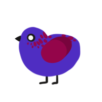 (unnamed), a indigo and maroon chicken with a neck-speckle pattern