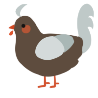 A bark and silver chicken
