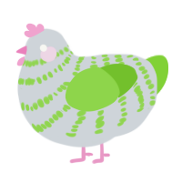 A mist and grass chicken with a bar pattern