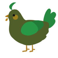 A olive and viridian chicken
