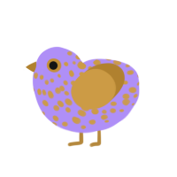 (unnamed), a lilac and gold chicken with a speckle pattern