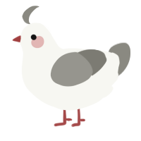 A white and ash chicken