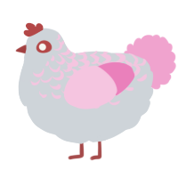 A mist and pink chicken with a half-lace pattern