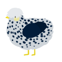 A mist and tumblr chicken with a speckle pattern