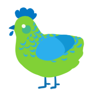 A grass and sky chicken with a half-lace pattern