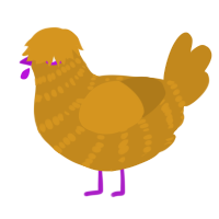 A ochre chicken with a bar pattern