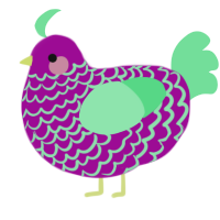A plum and spring chicken with a lace pattern