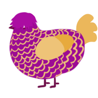 A plum and honey chicken with a lace pattern