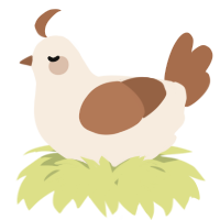 A cream and brown chicken