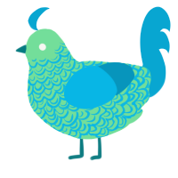 A spring and cerulean chicken with a double-lace pattern