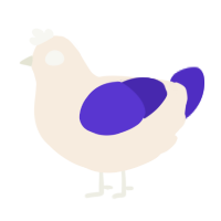 A cream and indigo chicken