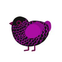 (unnamed), a black and plum chicken with a lace pattern