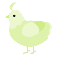 A apple chicken with a head pattern
