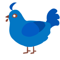 A sapphire and ultramarine chicken