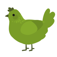 A chartreuse chicken with a neck-speckle pattern
