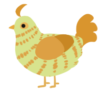 A lemon and orange chicken with a bar pattern