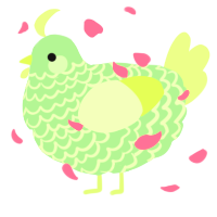 A gluppy and apple chicken with a lace pattern
