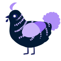 A tumblr and lilac chicken with a half-bar pattern
