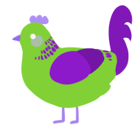 A grass and violet chicken with a neck-band pattern