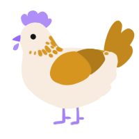 A cream and ochre chicken with a neck-speckle pattern