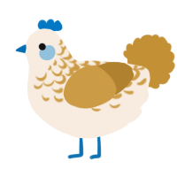 A cream and gold chicken with a half-lace pattern