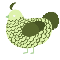 A apple and olive chicken with a lace pattern