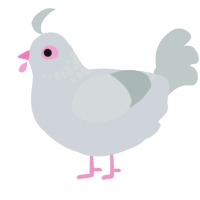 A mist and silver chicken with a neck-speckle pattern