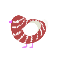 (unnamed), a red and white chicken with a bar pattern