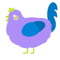A lilac and sapphire chicken