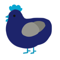 A navy and ash chicken