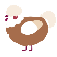 A brown and cream chicken with a head pattern