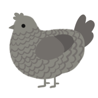 A ash and grey chicken with a lace pattern