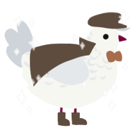A white and mist chicken with a half-lace pattern