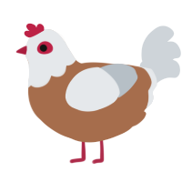 A brown and mist chicken with a head pattern