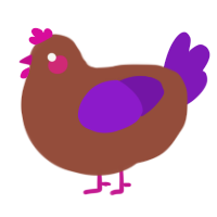 A russet and violet chicken